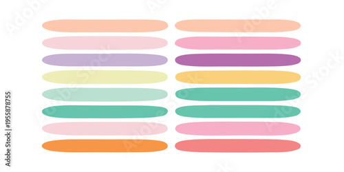 Rows of colorful horizontal rounded rectangles in pleasing pastel shades.