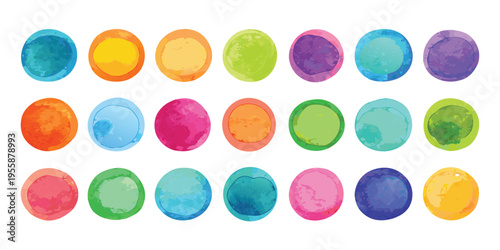 Textured watercolor circles displaying a rich and artistic palette.