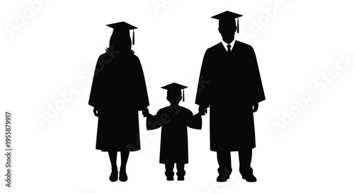 Father and son praying within an arched window black silhouette