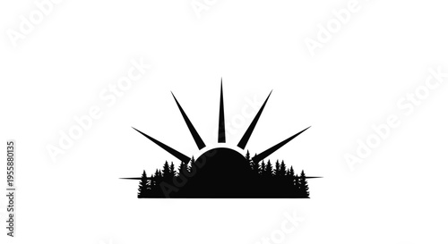 Couple gazing at a crescent moon and stars black silhouette