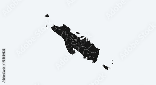 Map of New Caledonia, Overseas Collectivity of France, Silhouette