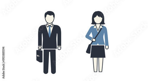 Business people icons in flat design.