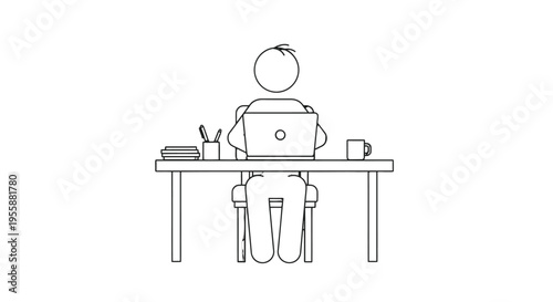 A person sitting at a desk with a laptop.