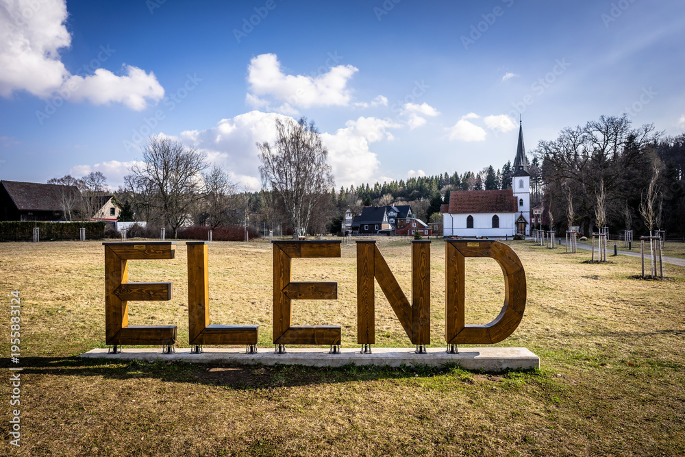 Naklejka premium Elend Ortsschild 