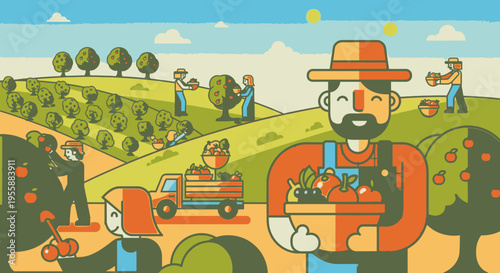 Man holding harvested potatoes in field.