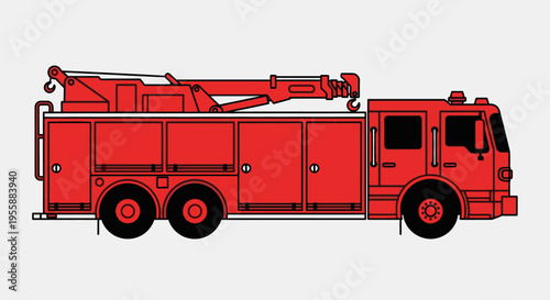 Red Fire Truck Emergency Response Vehicle.