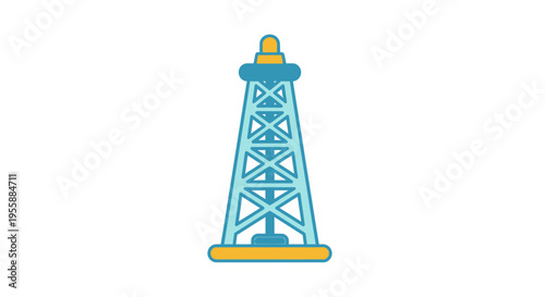 Oil rig icon in a simplified flat design style on a white background