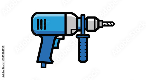 Stylized blue power tool icon symbolizing efficiency in general repairs and assembly