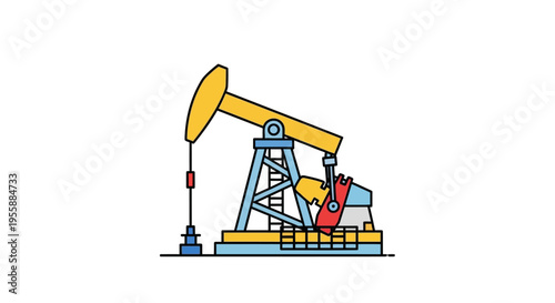 Oil pump jack industrial icon for energy and extraction industry