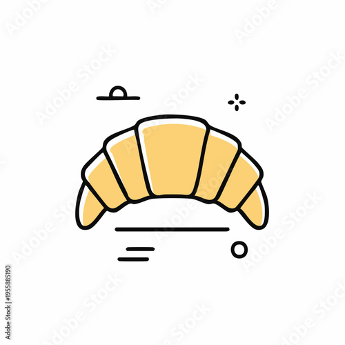 Croissant Icon minimalistisch