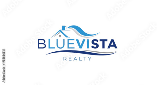 Blue Vista Realty Company Logo Design.