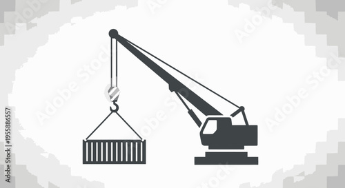 Crane lifting a heavy metal container.