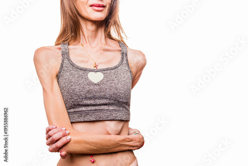 Canvastavla Woman with thin body suffering from anorexia nervosa