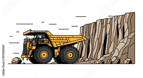 Large Yellow Mining Dump Truck Vehicle 2.