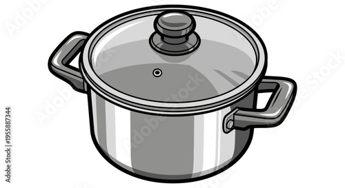 Stainless Steel Pot with Glass Lid.