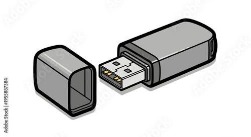 Usb flash drive with cap off.