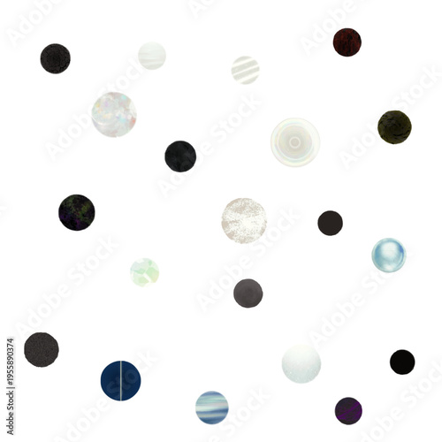 Abstract Pastel Planet Icons Set