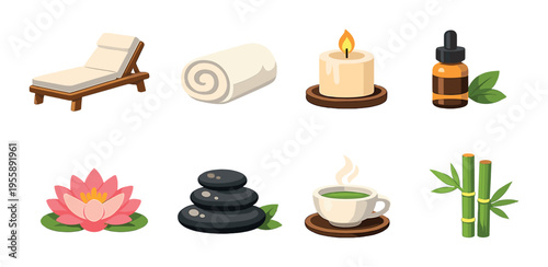 Spa and wellness items arranged on soft gradient background