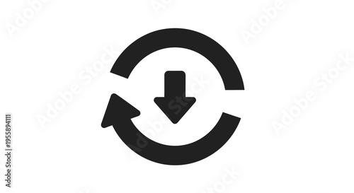 Refresh Icon Vector Illustration, Modern Graphic, Download Symbol, Application Design, Update Concept