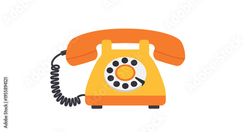 Retro communication concept illustration featuring a vintage rotary phone design