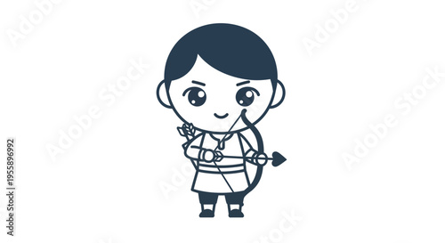 Sagittarius Archer Vector Illustration, Cartoon Style Graphic for Astrology, Horoscope and Design