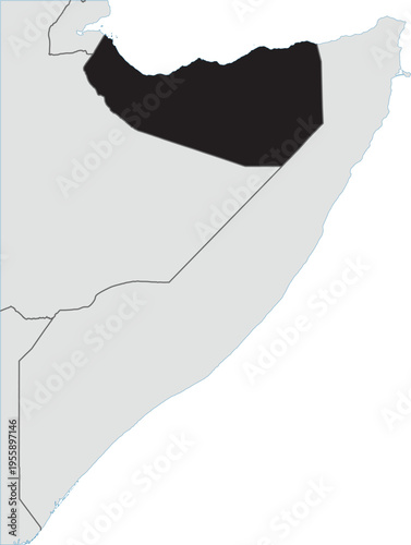 Somaliland Governed Stable Region on the Map of Somalia Vector