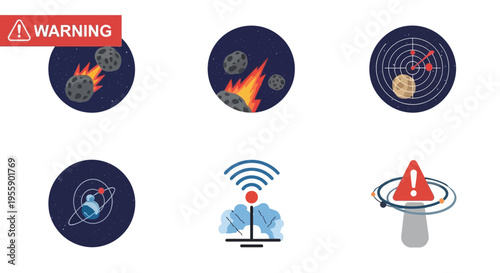 Warning signs and symbols icons set.