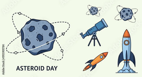 Asteroid and Space Exploration Objects.