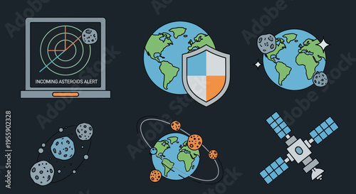 Satellite in Space Orbiting Earth 1.