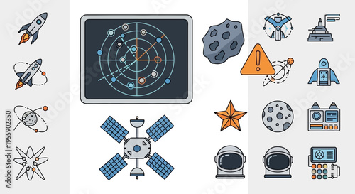 Satellite in Space with Solar Panels.