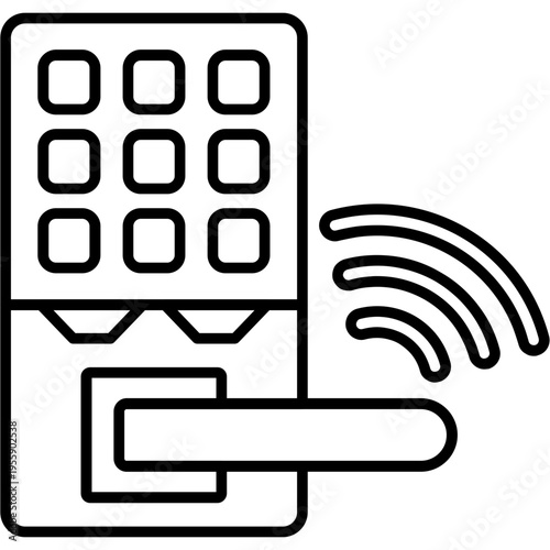 Smart Door Lock Outline Icon