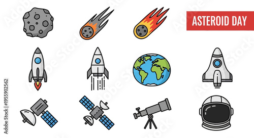 Space objects and exploration vehicles.
