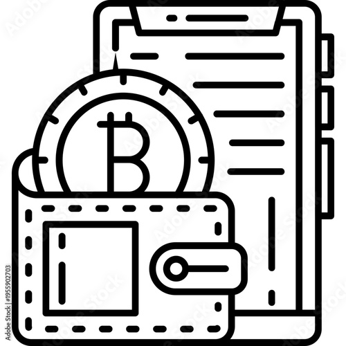 Cryptocurrency Payment Outline Icon