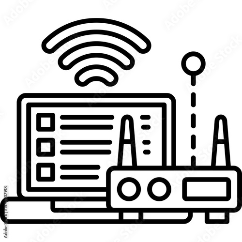 WiFi Connection Outline Icon