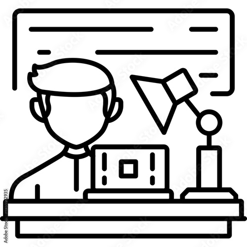 Digital Freelancer Outline Icon
