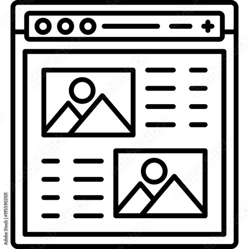 Online Portfolio Outline Icon