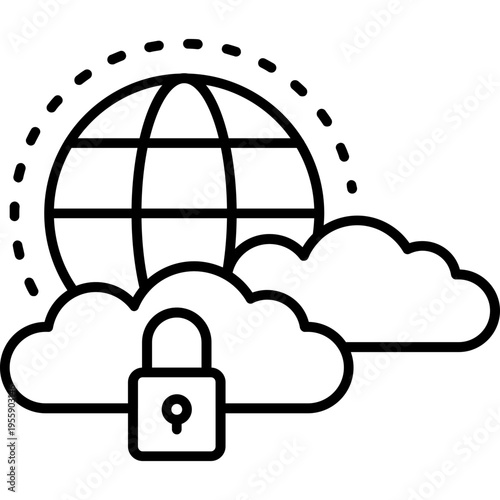 Virtual Networking Outline Icon