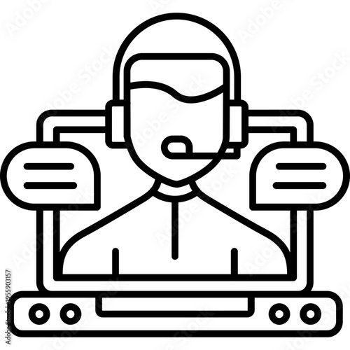 Remote Support Outline Icon