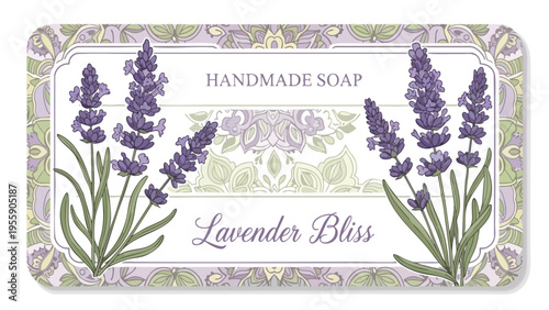 Lavender Soap Label Design | Handmade Natural Product Packaging