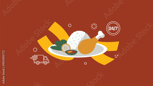 Meal delivery service illustration