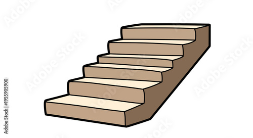 Simple stairway graphic with clear black outlines providing depth and structure for illustration