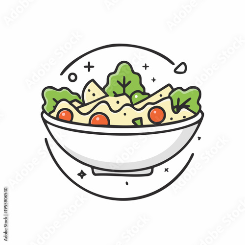 Caesar Salat Icon minimalistisch