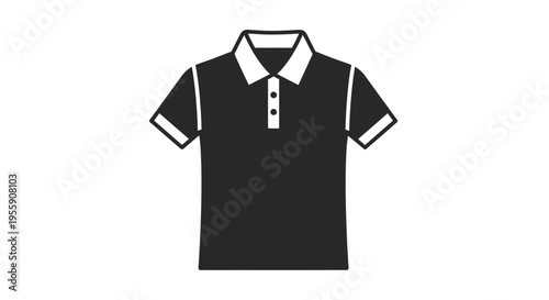 Black and white polo shirt illustration