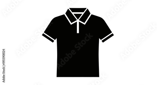 Modern black polo shirt with white trim