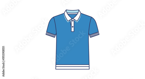 Vibrant blue polo shirt with white collar and cuffs