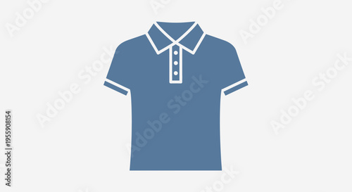 Modern blue polo shirt with white accents
