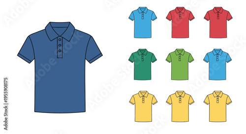 Collection of colorful polo shirts in various vibrant hues