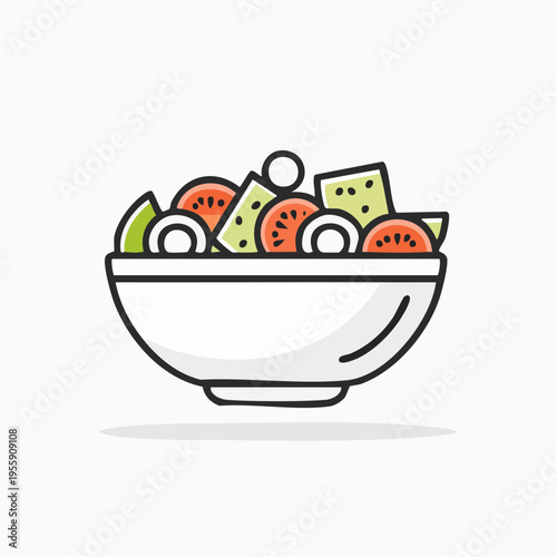 Griechischer Salat Icon minimalistisch