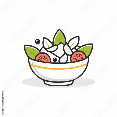 Griechischer Salat Icon minimalistisch
