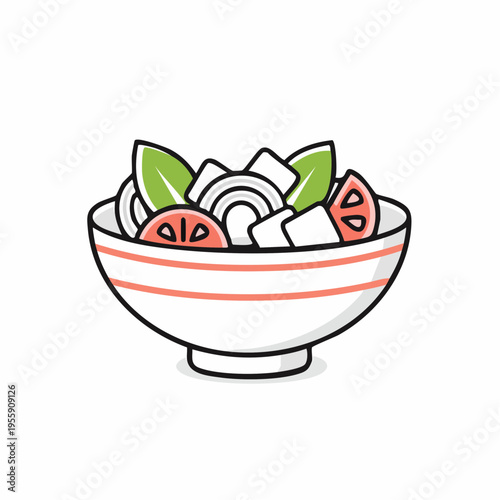 Griechischer Salat Icon minimalistisch